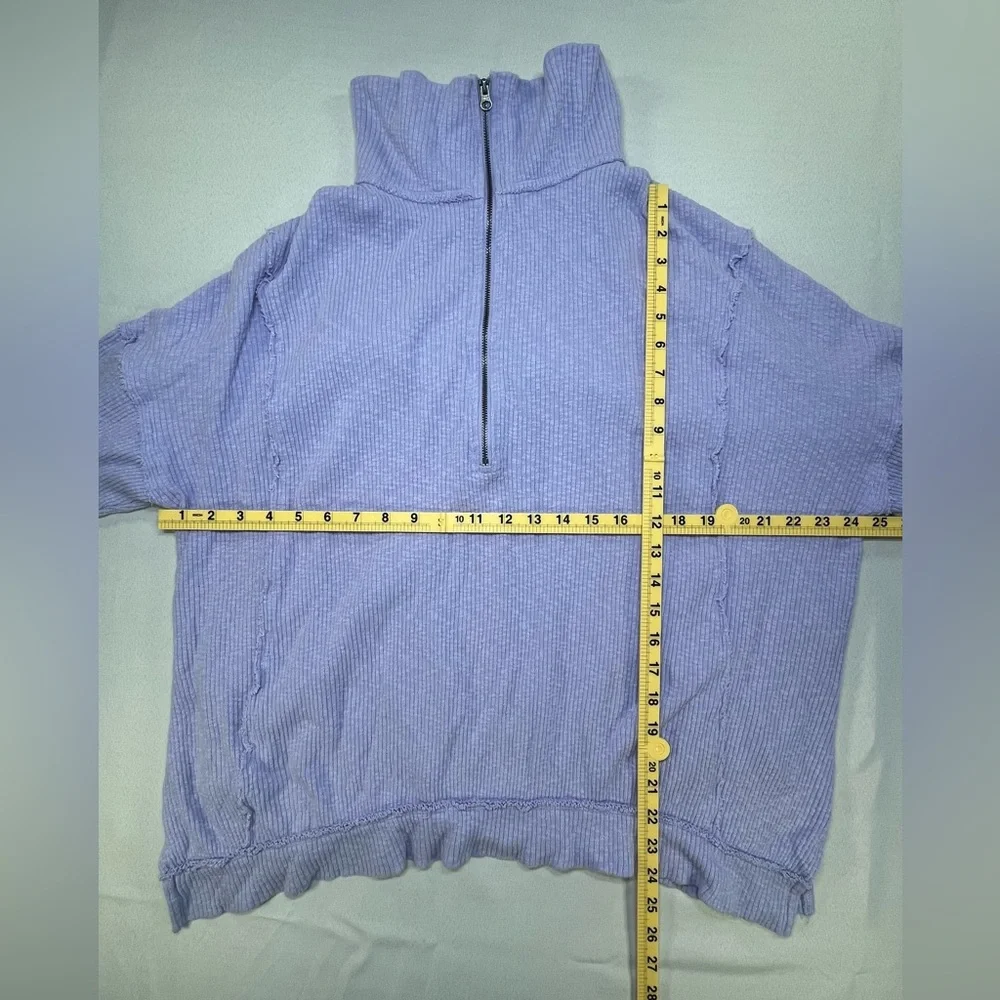 We The Free Freya Henley Ribbed Knit Oversized 1/2 Zip Womens Pullover Small - Picture 10 of 10